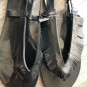 Adorable Melissa + Salinas Fringed Sandal🖤